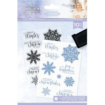 Crafter's Companion Glittering Snowflakes Clear Stamps - Chase The Snowflakes